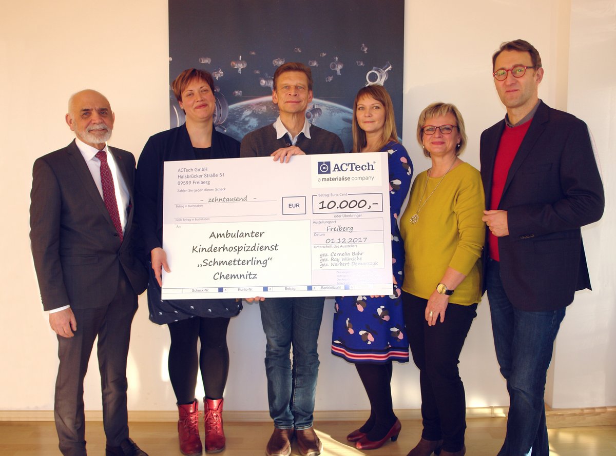 ACTech spendet 10.000 Euro an Chemnitzer Kinderhospiz Schmetterling