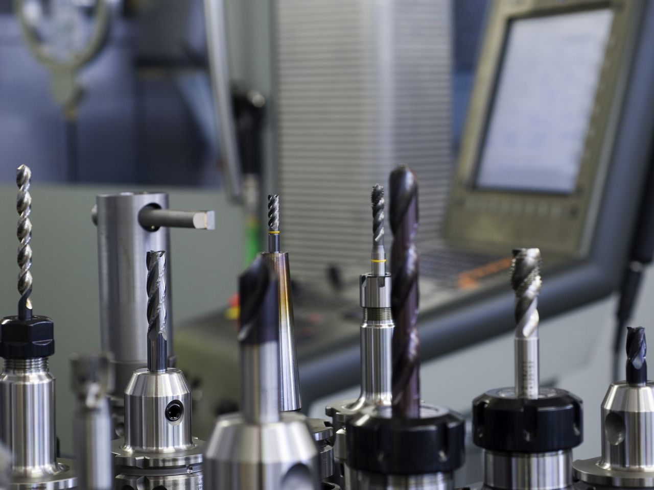 Close up different milling tools